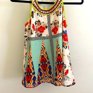 VINEET BAHL mixed print sleeveless top